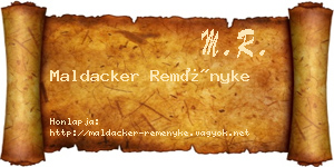 Maldacker Reményke névjegykártya